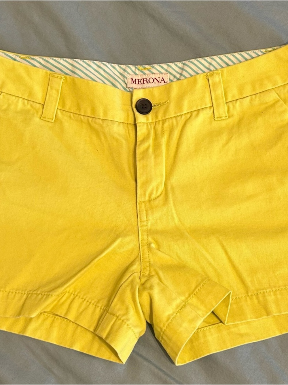 Merona Bright Yellow High-Waist Cotton Chino Shorts